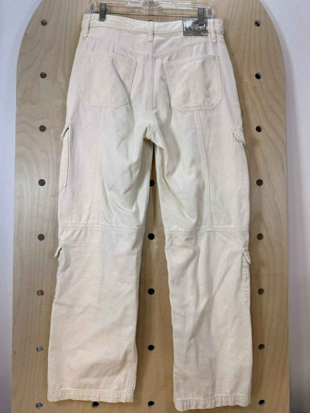 Rag & Bone Featherweight Cailyn Pants Womens Ecru Cream Denim Cargo Utility 27 - Picture 16 of 16